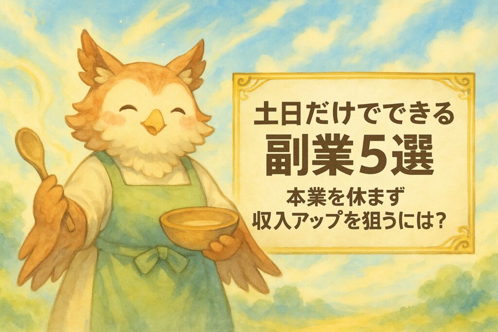 土日だけでできる副業5選｜本業を休まず収入アップを狙うには？