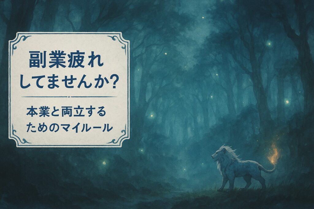 副業疲れしてませんか？本業と両立するためのマイルール