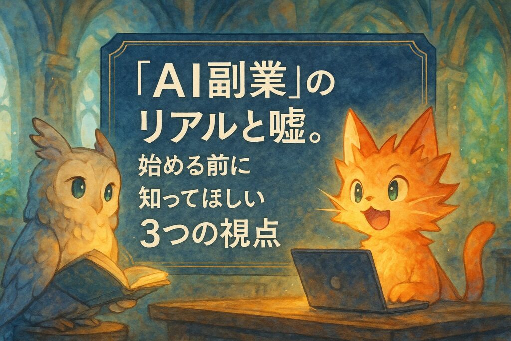 「AI副業」のリアルと嘘。始める前に知ってほしい3つの視点