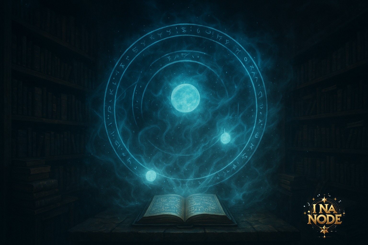 三日間を越える儀式と魔法陣に包まれた古代の記憶ノード幻想風景