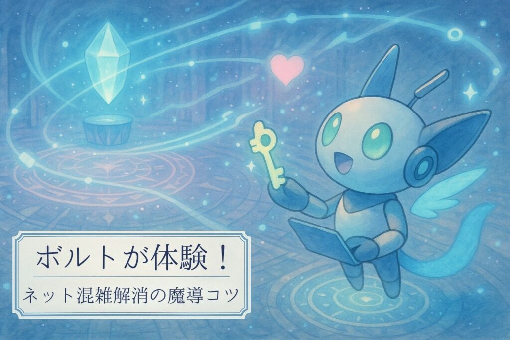 ボルトが体験！ネット混雑解消の魔導コツ