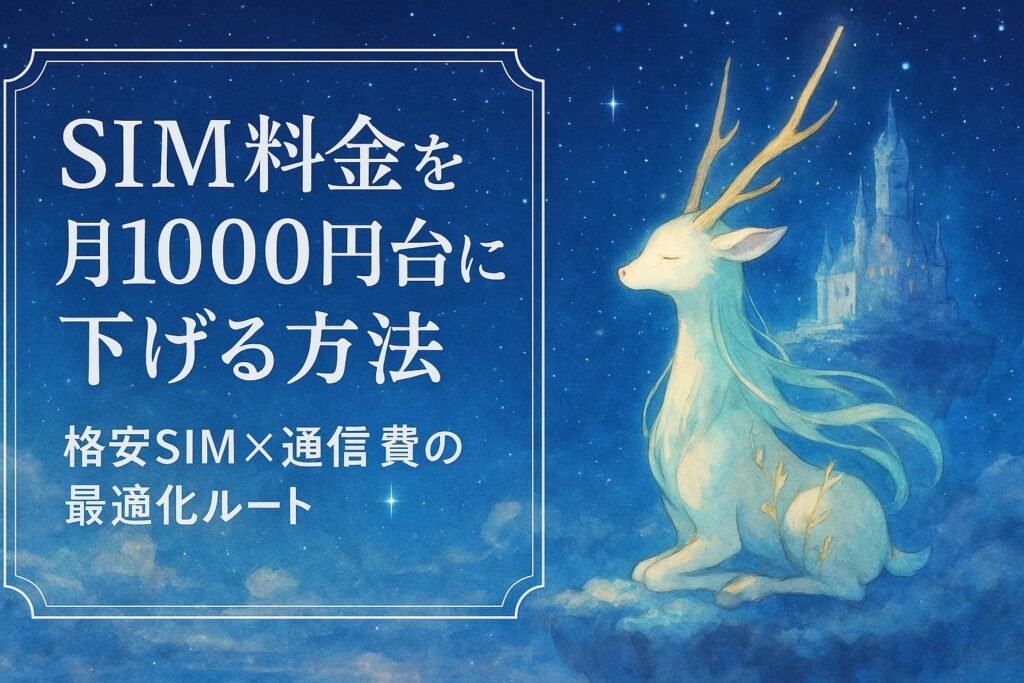 SIM料金を月1000円台に下げる方法｜格安SIM×通信費の最適化ルート