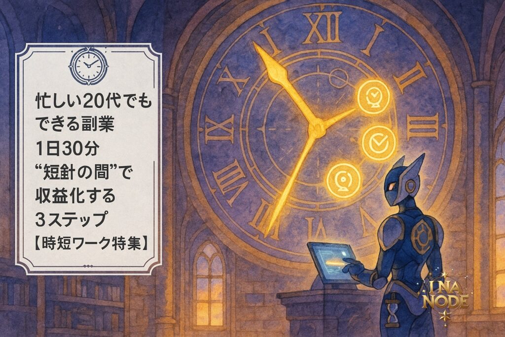 忙しい20代でもできる副業｜1日30分“短針の間”で収益化する3ステップ【時短ワーク特集】