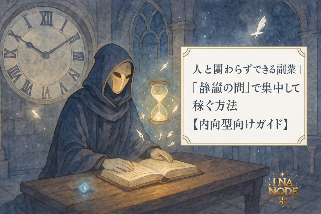 人と関わらずできる副業｜“静謐の間”で集中して稼ぐ方法【内向型向けガイド】