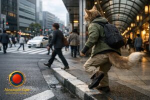 Cloud-Covered Steps Through Ginza