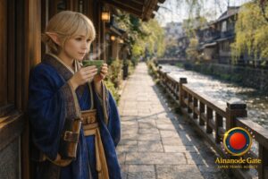 Stone Echoes Beneath Gion Eaves