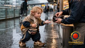 Deckside Calm in Rainy Umeda