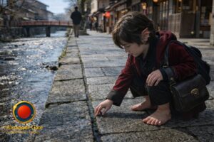 Stone Pulse Under Gion Eaves