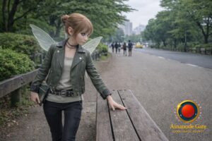 Bench Edge Balance Under Ueno Clouds