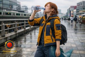 Cloud-Quiet Steps Along Shinjuku’s Deck Edge